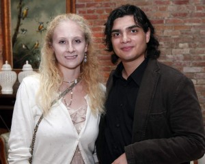 Alessandro Powell, a student of literature and writing at Tulane University, is a 2014 intern of the Pirate’s Alley Faulkner Society. He is shown here with Tulane student Hannah Strobel. Both were volunteers at the Society’s Kick-off.