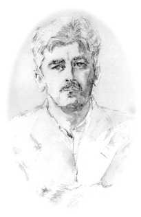 A drawing of a man with a mustache.