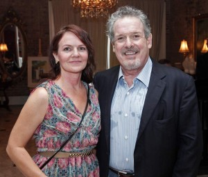 Randy Fertel, Ph.D., long time umbrella sponsor of the Faulkner Society's annual fall festival, Words & Music, is shown here with writer Kimberly Corbett at the Society's BIG READ, 2014 kick-off.