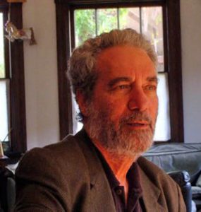 A man with a beard sitting in front of a window.